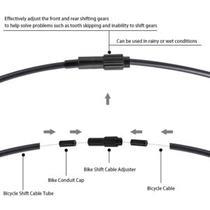 Kigauru 4Pcs Bicycle Cable Adjusters Aluminum Alloy Brake Cable Gear Shift Connector CNC Machining Bike Shifter Cable Adjuster Compatible 4mm / 5mm Derailleur Speed Adjustment Screws