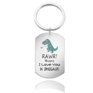 ttjhgyqo dinosaur keychain, cute halloween keychain rawr mean i love you in dinosaur couple keychain for best friend boyfriend boyfriend keychain for him and her