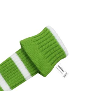 Scott Edward Knitted Golf Head Covers 4PCS Handmade Fit Well for Driver and Fairway Woods with Long Neck Pom Pom Golf Club Headcovers Set (Green Yellow Argyle)