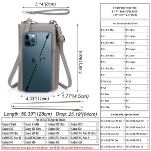 UTO Crossbody Cell Phone Bag for Women Vegan Leather Wristlet Wallet Purse Card Cash Holder