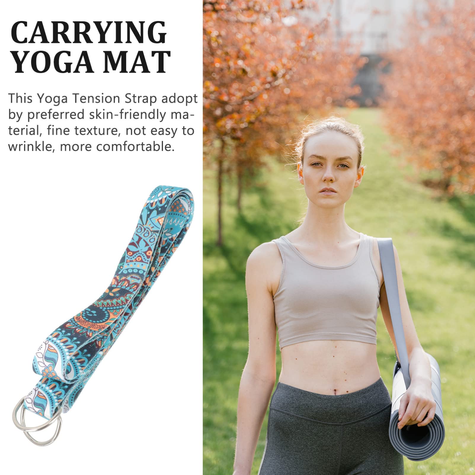 Gatuida Exercise Mat Holder Yoga Straps for Stretching Stretch Strap Leg Stretcher Strap Yoga Belt Strap Workout Resistance Band Yoga Band Leg Strap Fitness Advanced Polyester Elastic Cord