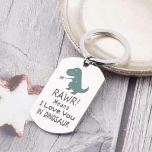 TTJHGYQO Dinosaur Keychain, Cute Halloween Keychain RAWR Mean I Love You in Dinosaur Couple Keychain for Best Friend Boyfriend Boyfriend Keychain for Him and Her