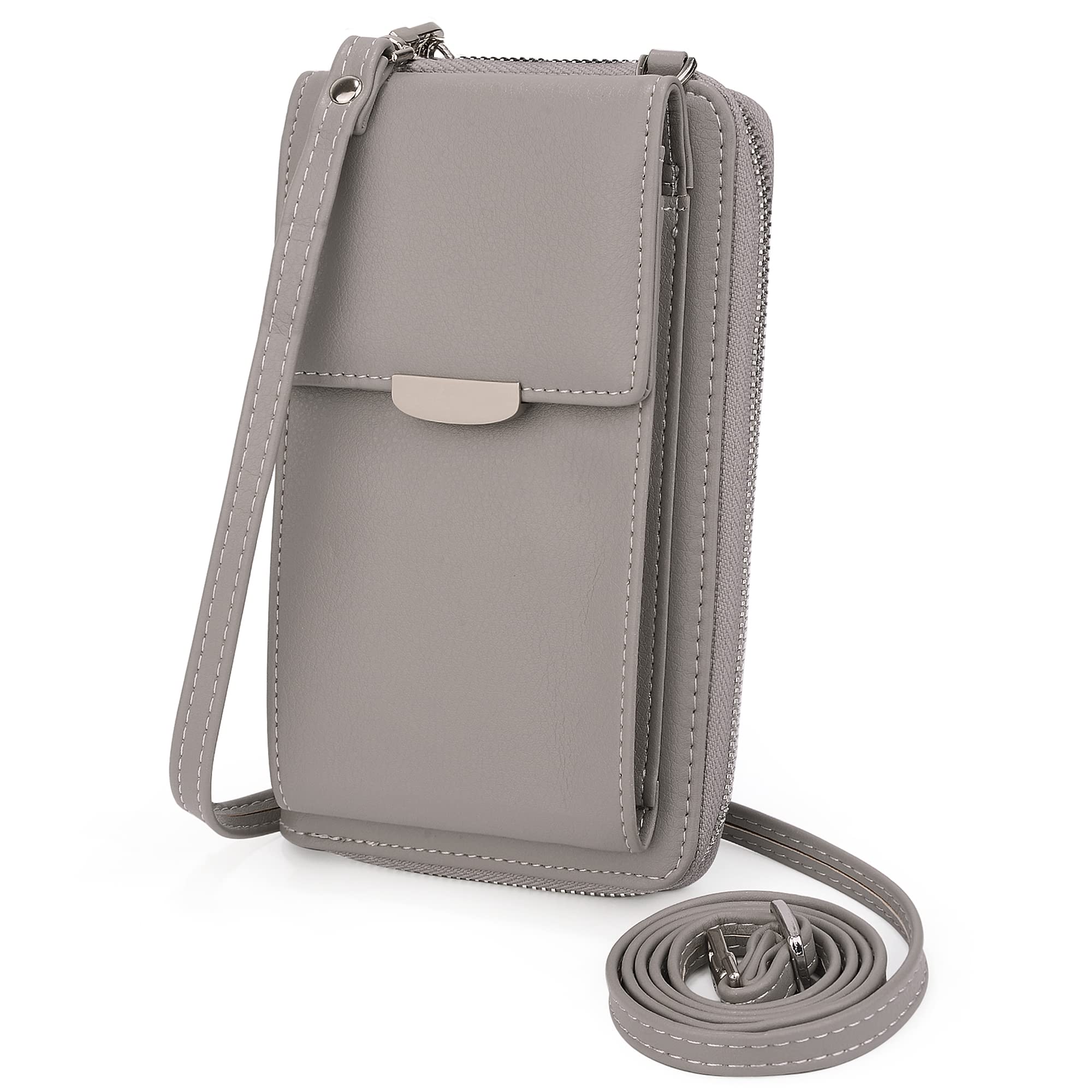 UTO Crossbody Cell Phone Bag for Women Vegan Leather Wristlet Wallet Purse Card Cash Holder