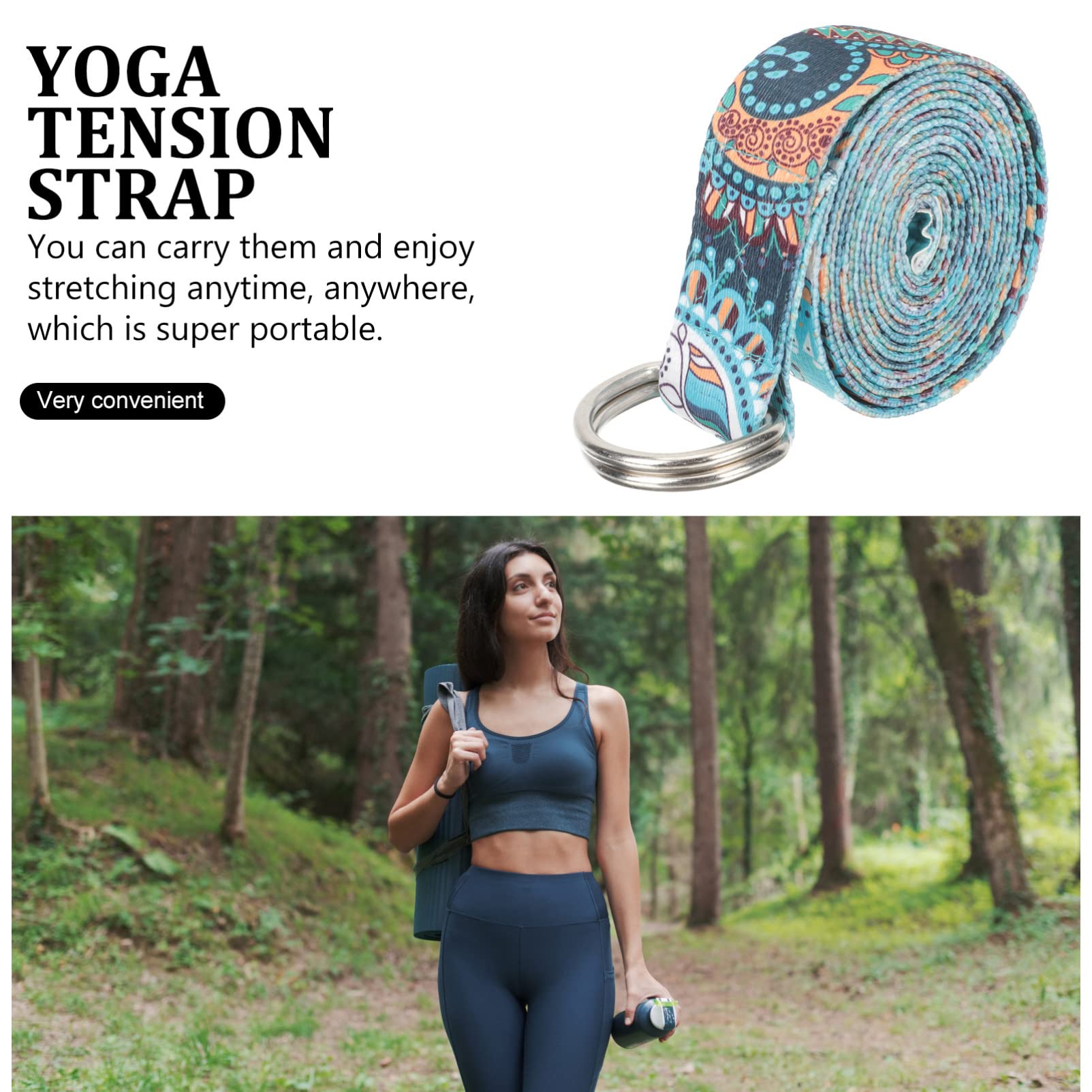 Gatuida Exercise Mat Holder Yoga Straps for Stretching Stretch Strap Leg Stretcher Strap Yoga Belt Strap Workout Resistance Band Yoga Band Leg Strap Fitness Advanced Polyester Elastic Cord