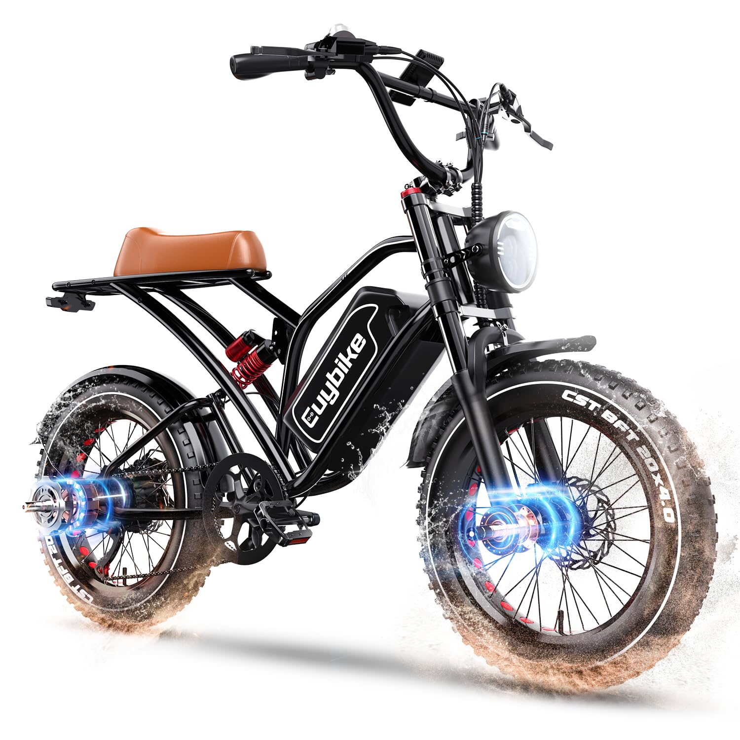 Euybike S4 Electric Motorcycle Bike,2000W Motor(Peak Out 3000W) with 48V 25Ah Battery,80+ Miles Long Range, 30Mph Fat Tires Dirt Ebike, All-Terrain, Ideal for Commuting, Off-Road, Unisex E-Bike