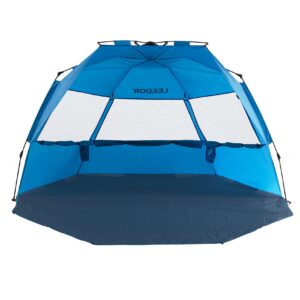 Leedor Beach Tent Sun Shelter Instant Beach Umbrella Easy Cabana with UPF 50+ UV Portable Windproof Pop Up Shade for 3 to 4 Person for Family Patent Pending