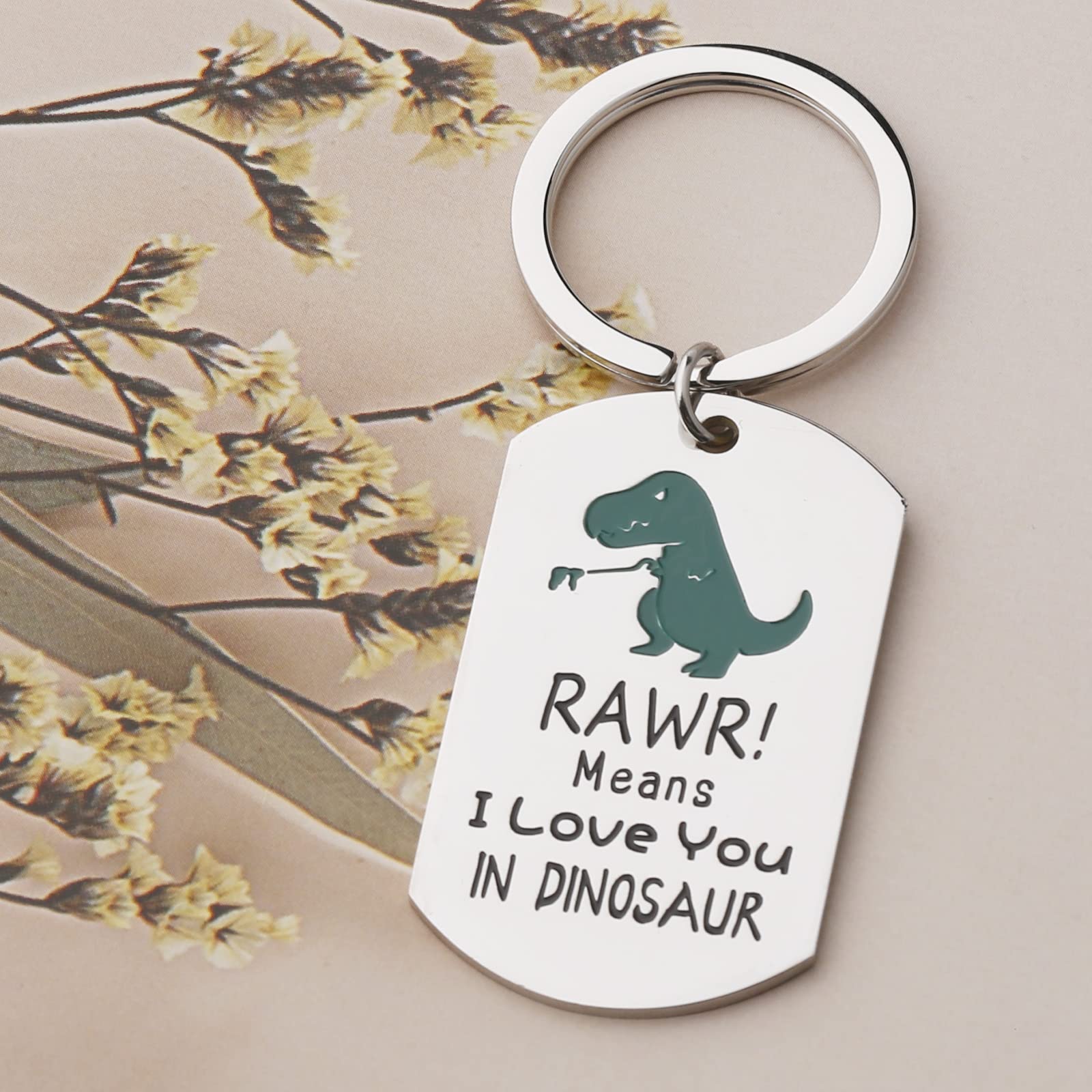 TTJHGYQO Dinosaur Keychain, Cute Halloween Keychain RAWR Mean I Love You in Dinosaur Couple Keychain for Best Friend Boyfriend Boyfriend Keychain for Him and Her