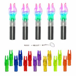 atteasay 19pcs x lighted nocks for arrows with .244" inside diameter with, high-visibility led arrow nocks, screwdriver included