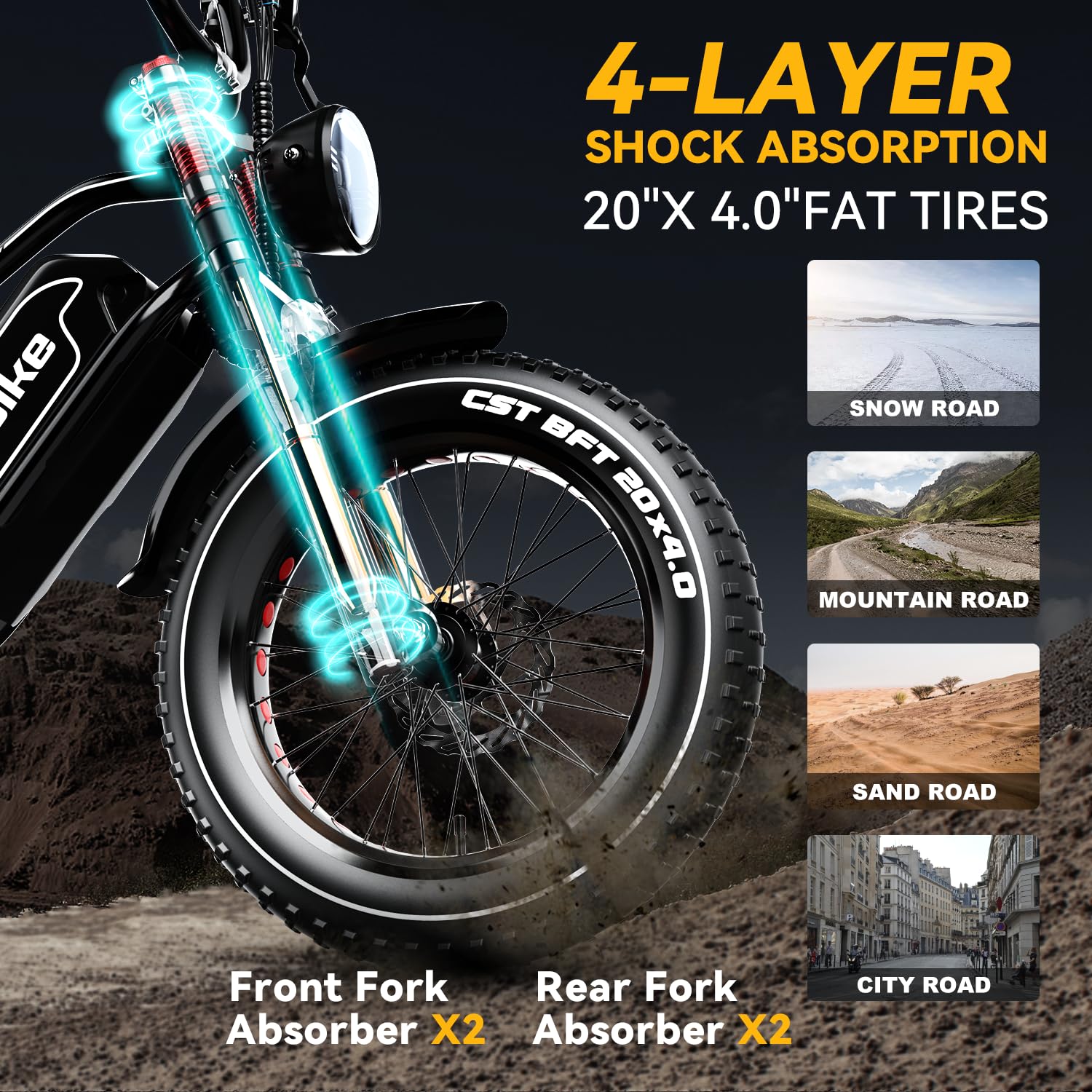 Euybike S4 Electric Motorcycle Bike,2000W Motor(Peak Out 3000W) with 48V 25Ah Battery,80+ Miles Long Range, 30Mph Fat Tires Dirt Ebike, All-Terrain, Ideal for Commuting, Off-Road, Unisex E-Bike