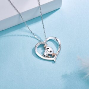 CVRAVO Axolotl Necklace 925 Sterling Silver Axolotl Heart Pendant Necklace Axolotl Jewelry for Women