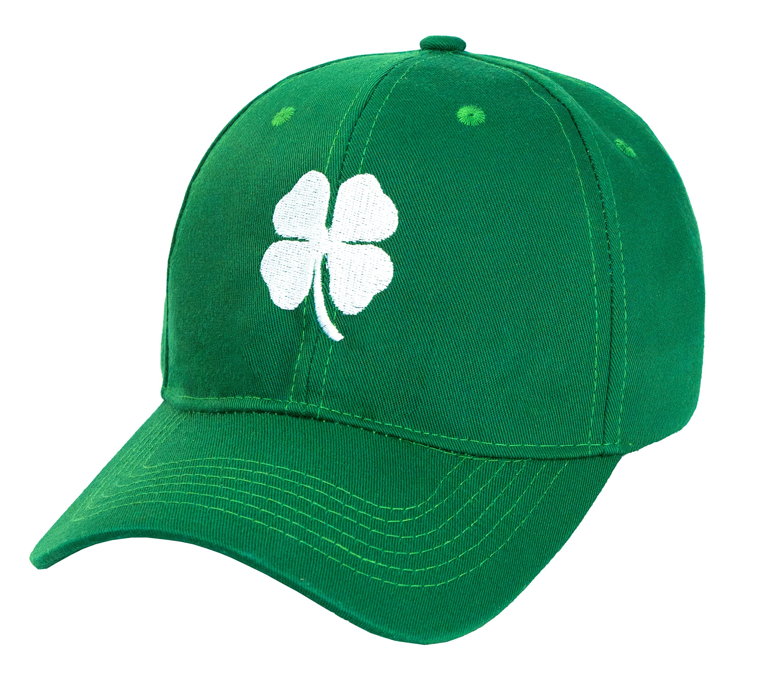 St. Patrick's Day 4 Leaf Clover Baseball Hat Adjustable Embroidery Shamrock Baseball Cap for Men and Women