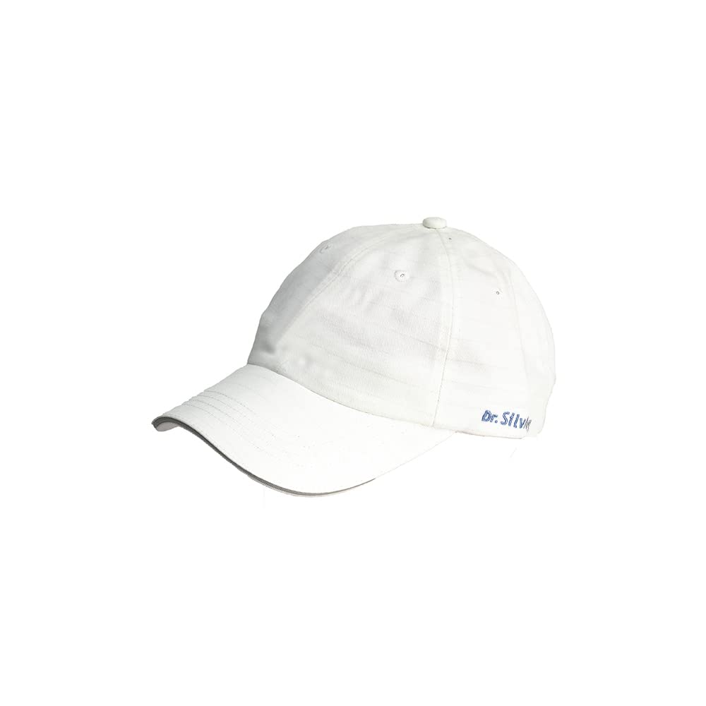 Baseball Cap with Silver (Ag) Yarn (White)