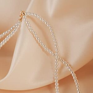 OJERRY Simple Y2K Layered Heart Pearl Choker Necklaces Coquette Aesthetic Jewelry for Women Trendy, Dainty Faux Pearl Choker Necklace for Women