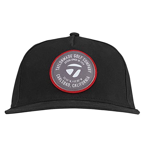 TaylorMade Golf 5 Panel Flatbill Hat Black