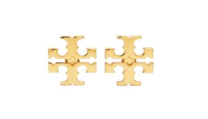 tory burch women's small logo stud earrings (tory gold)