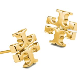 Tory Burch Women's Small Logo Stud Earrings (Tory Gold)