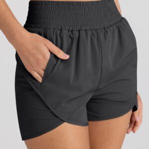 AUTOMET Womens Athletic Shorts High Waisted Running Shorts Gym Workout Shorts Casual Comfy Sport Shorts with Pockets 2024 Black