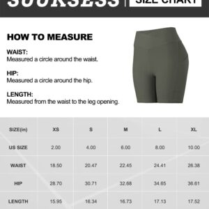 SUUKSESS Women Cross Waist Workout Shorts with Pockets Ribbed High Waisted Booty Biker Shorts (#1 Royal Blue, S)