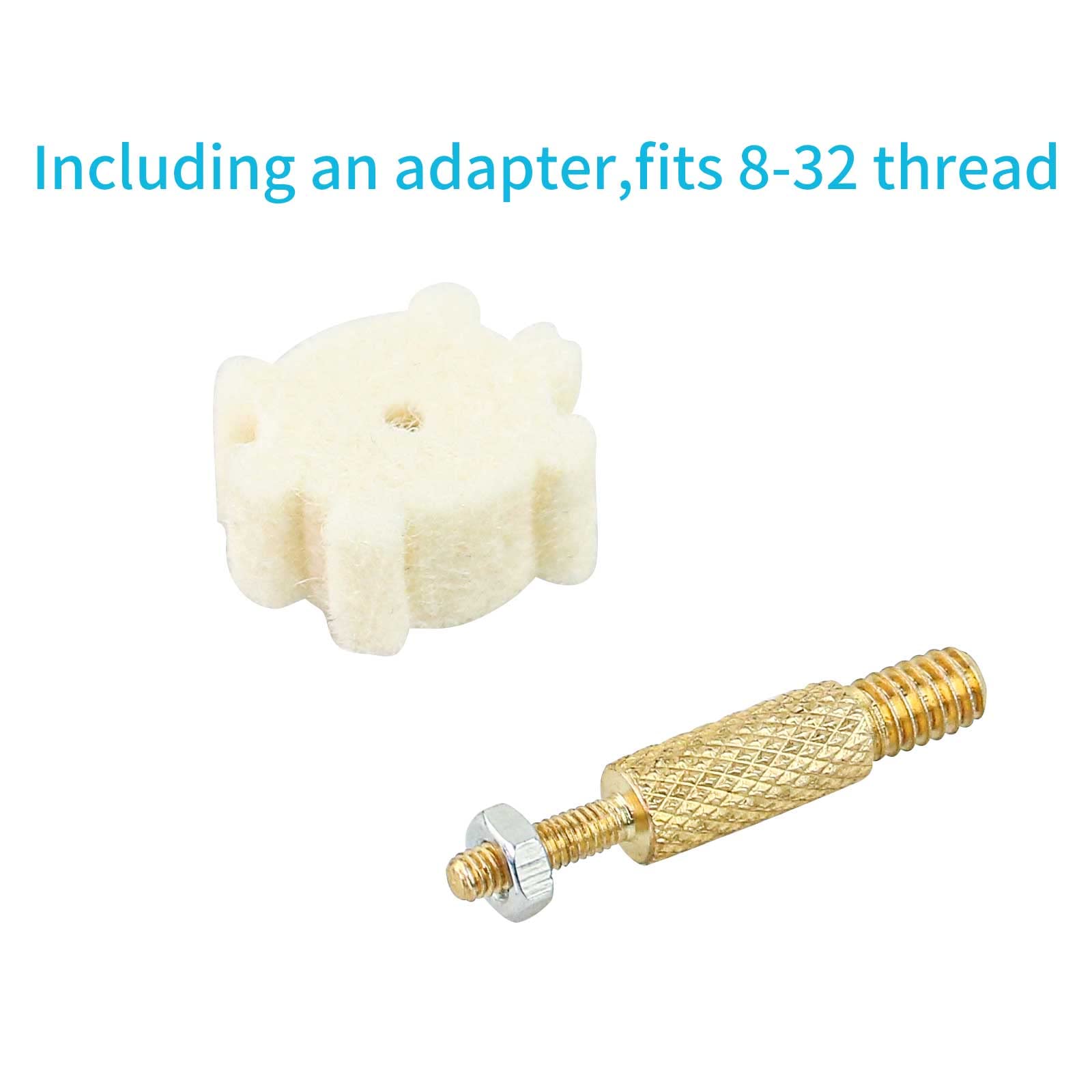 110 Pack Miaozhun .223Cal 5.56mm .300 Blackout Wool Star Chamber Cleaning Pads with Rod Fitting Adapter