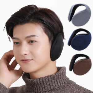 Winter Earmuffs for Men Women, Unisex Fleece Ear Warmer Ear Cover Behind the Head Earmuffs Wrap for Outdoor Sport