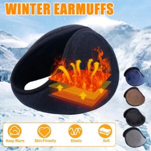 Winter Earmuffs for Men Women, Unisex Fleece Ear Warmer Ear Cover Behind the Head Earmuffs Wrap for Outdoor Sport