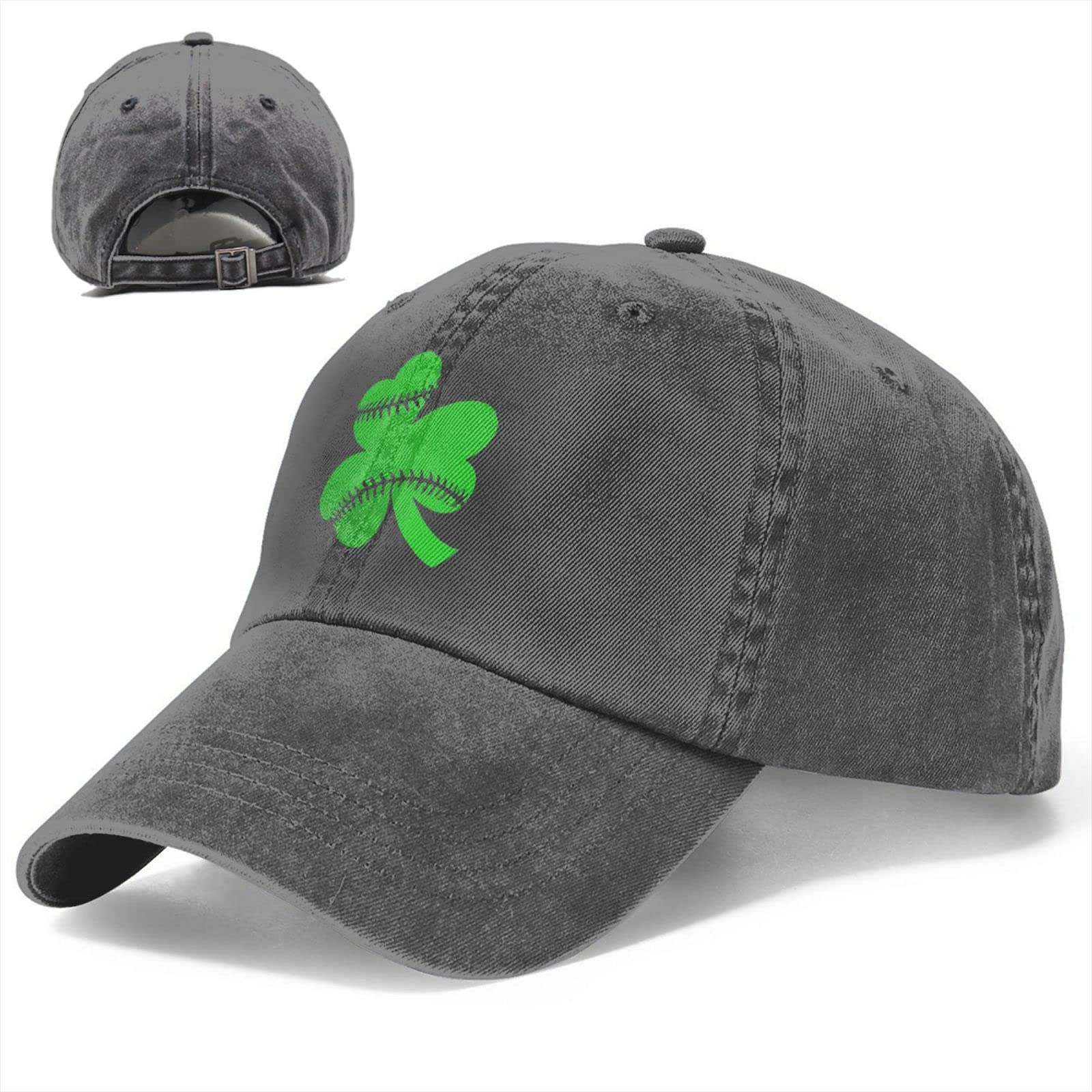 allgobee Cotton Baseball Cap Irish-Shamrock-Softball-Stitches Dad Hat Adjustable Polo Trucker Unisex Style Headwear Black