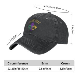 Cotton Baseball Cap Mardi-Gras-Fleur-De-Lis-Glitter Dad Hat Adjustable Polo Trucker Unisex Style Headwear Black