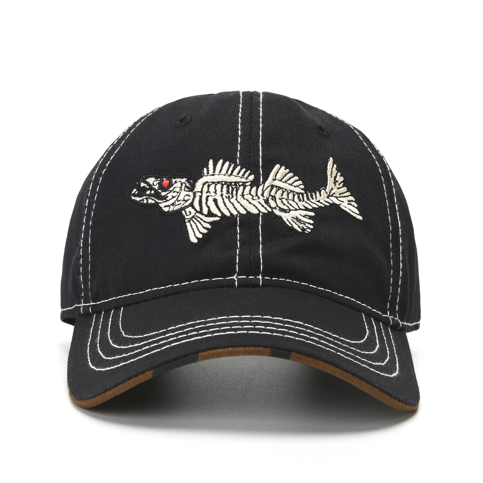 Fish Born Trucker Hats Outdoor Adjustable Fishing Dad Hats Perfect for Camping and Daily Use Street Hip Pop Baseball Golf Cap Black