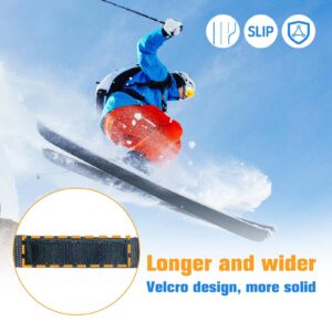 Vecacosic 8 Pcs Ski Brake Retainer Strap - Non-Breakable Universal Black Polypropylene Ski Brake Retainer Bands with Hook and Loop, Snowboard Brake Retainers for Sports Outdoor, Easy to Use (8 PCS)