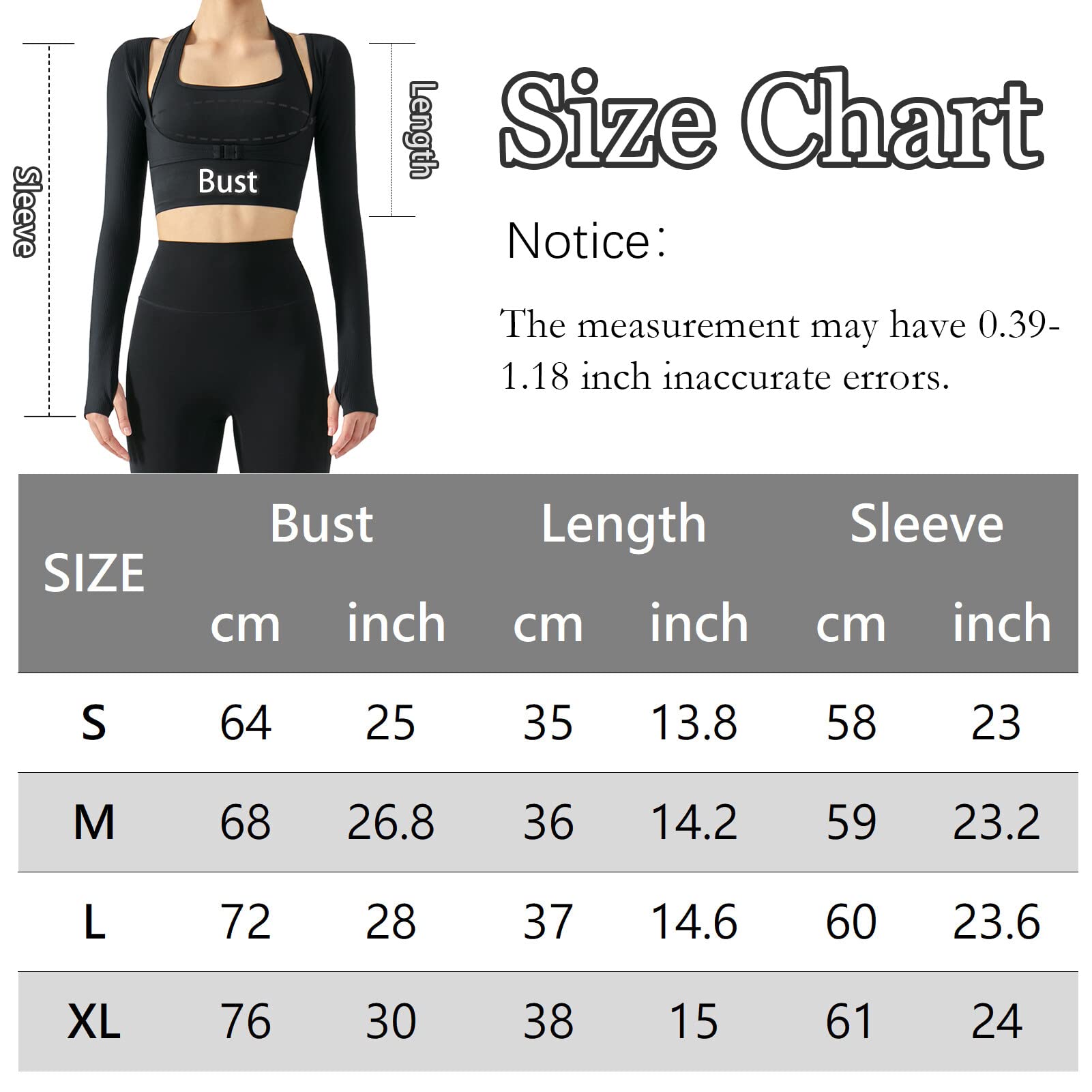 Long Sleeve Halter Crop Top for Women Cutout Sports Shrug Shirt Stretch Slim Fit Workout Tshirt Gym Yoga Tank Top Thumb Hole Running Training Crop Sport Bra Black