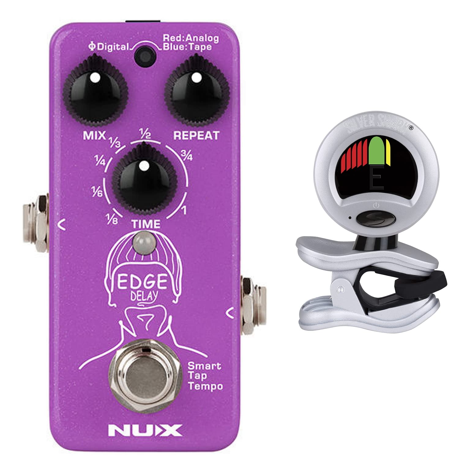 NUX Edge Delay Guitar Effects Pedal Bundle with Snark Tuner