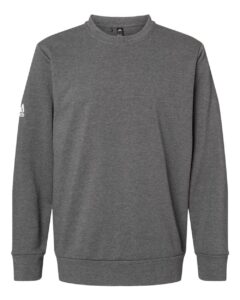 adidas mens fleece crewneck sweatshirt, l, dark grey heather