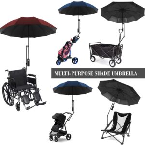 UPF 50+ Beach Umbrella with Adjustable Universal Clamp