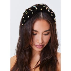 YISSION 1PC Crystal Knotted Headband for Women Non Slip Rhinestone Headband Black Head Band Fashion Wide Headbands Hair Accessories for Women Girls