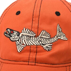 Fish Born Trucker Hats Outdoor Adjustable Fishing Dad Hats Perfect for Camping and Daily Use Street Hip Pop Baseball Golf Cap Orange