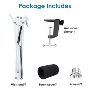 White Boom Arm for HyperX QuadCast S - White Mic Arm Compatible with Hyperx Quadcast White Microphone, Premium White QuadCast S Microphone Boom Arm Stand by YOUSHARES