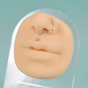 CHUANCI Soft Silicone Mouth&Nose Model For Piercing Face Model Simulation Display Props Teaching Tools Jewelry Display Nose Lip Jewelry (1PC Flesh Color)