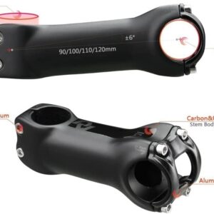 ZECHAO 28.6/31.8MM Carbon Road Bike Stem,T700 Carbon Stem 6 Degree Mountain Bike Stems Positive and Negative Cycling Parts Bike Stem (Color : Black, Size : 110mm)