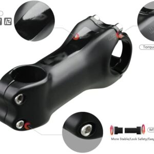 ZECHAO 28.6/31.8MM Carbon Road Bike Stem,T700 Carbon Stem 6 Degree Mountain Bike Stems Positive and Negative Cycling Parts Bike Stem (Color : Black, Size : 110mm)