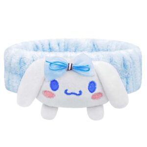 kawaii spa headband for washing face, cute blue headband for make up, washing, party, soft headband for woman girls