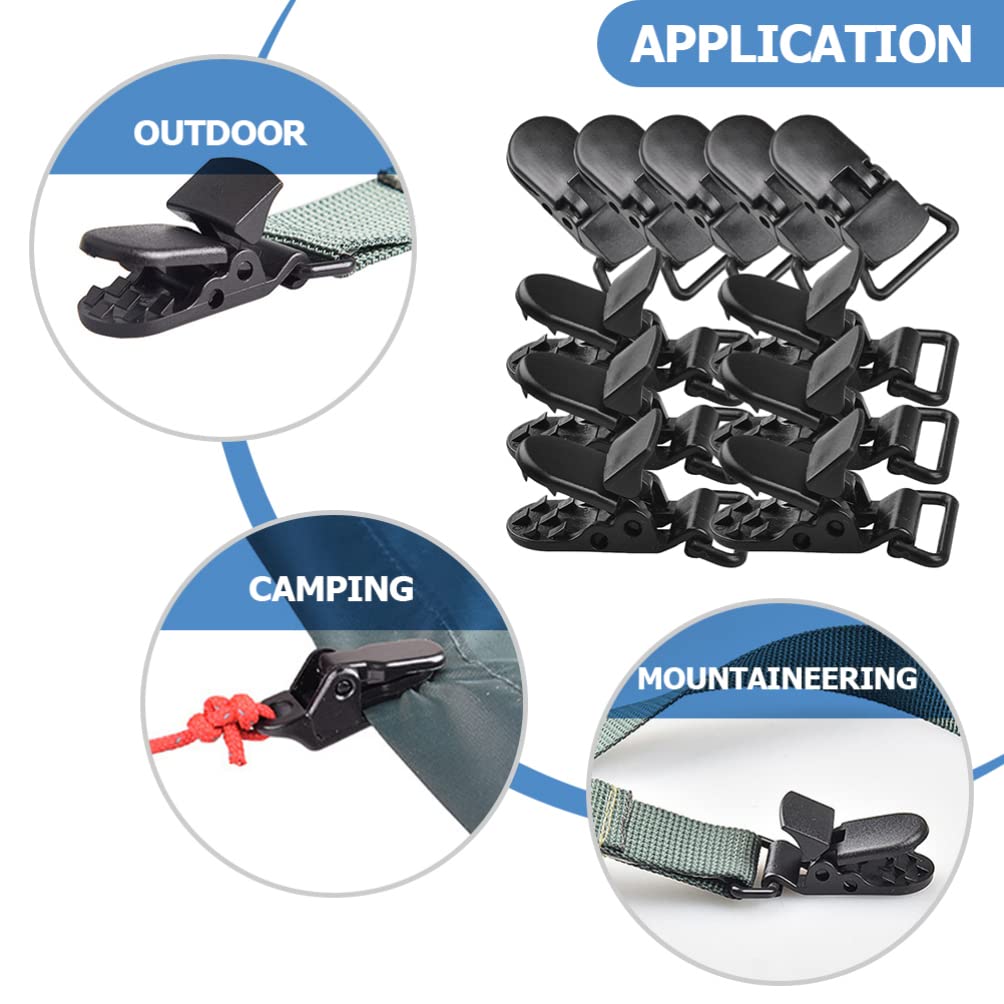 BESPORTBLE 20pcs Tent Buckle Clip Tent Clamps Tent Tarp Clips Tarp Clips for Outdoor Awning Tent Clips Tent Fasteners Awning Tent Fixers Canopy Tarp Clips Windproof Tent Clips