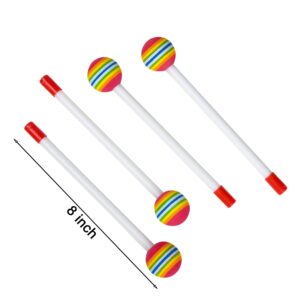 10 Pieces Drum Sticks for Kids, Rainbow Lollipop Drumsticks Soft Foam Head Beat Toy Percussion Mallets