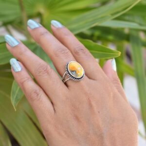 Rekha Gems Bumblebee Jasper Ring-925 Sterling Silver Ring-Vintage Ring-Handmade Ring-Birthday Gift- Gemstone Ring-Boho and Hippie Ring-Birthstone Ring-Jasper Jewelry-RBJ-47 (8.50 US)