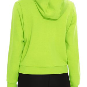 TACVASEN Women's Cropped Sweatshirts Lightweight Zipper Jackets Long Sleeve Tops, Yellow Green, M