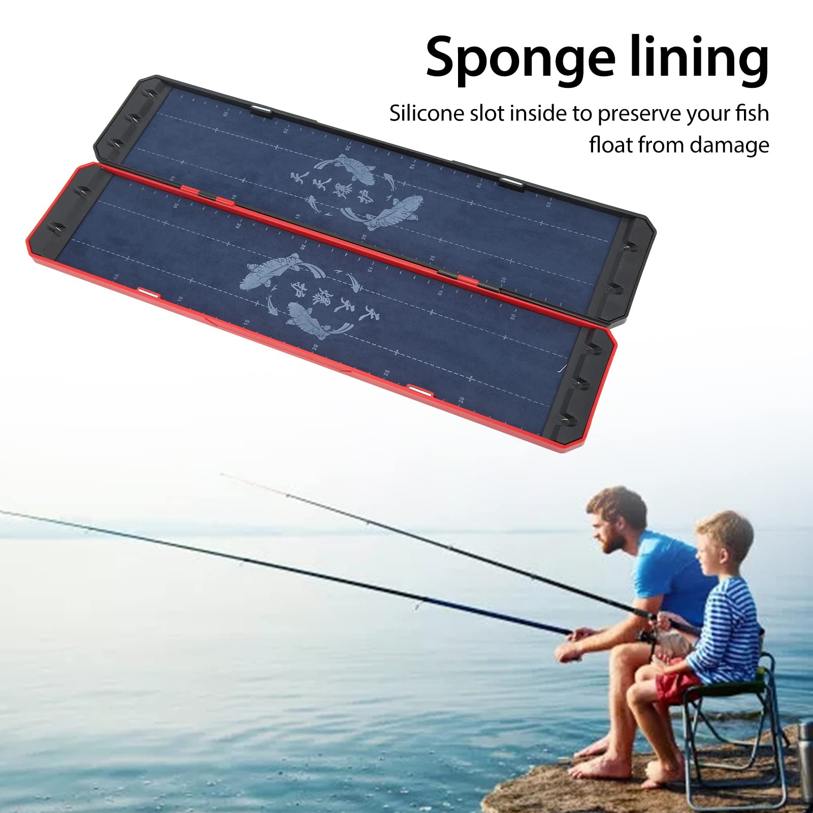 BuyWeek Fishing Floats Box, Portable Fishing Line Box Fishing Tackle Line Rigs Box for Fishing Gear Tool Accessories 40x9x3cm