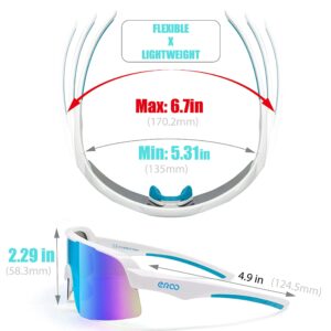 EAZYRUN ER00 Medium to Large blue Polarized shield sports sunglasses for men, 100% baseball ski biking cycling running beach volleyball