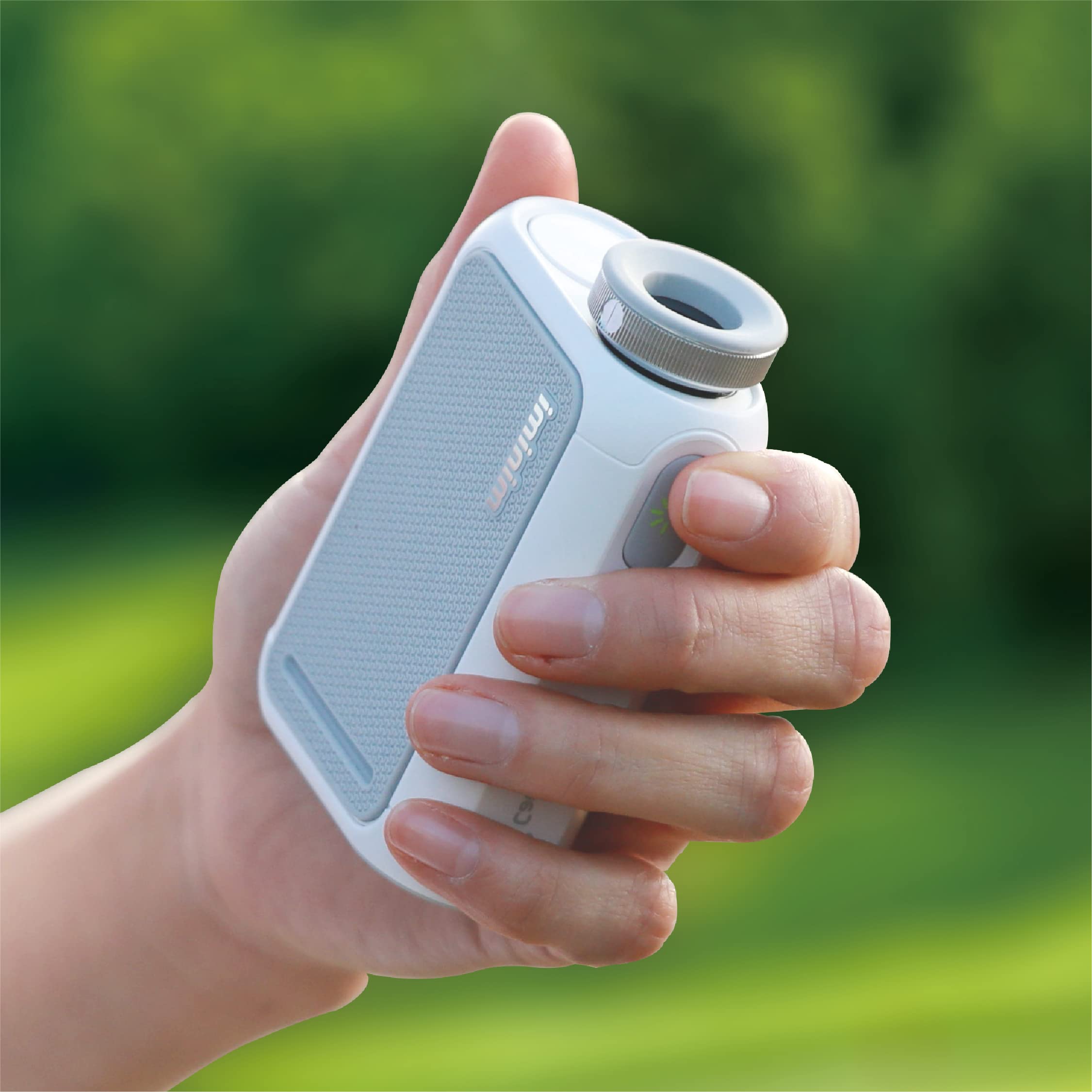 CaddyTalk Minimi NR, The Most Feature-Packed Golf Laser Rangefinder, Magic Slope, E-Slope, 6X Super Clear View, 10-1200M, Water Resistant, 700mAh Rechargeable Battery, Rangefinder Case (White)