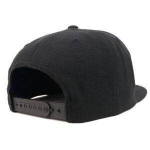 Flexfit Diamond Embroidered Flat Bill Snapback Cap - Black with Red Thread