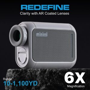 CaddyTalk Minimi NR, The Most Feature-Packed Golf Laser Rangefinder, Magic Slope, E-Slope, 6X Super Clear View, 10-1200M, Water Resistant, 700mAh Rechargeable Battery, Rangefinder Case (White)