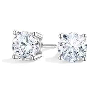 anbamahong moissanite earrings lab created diamond 18k white gold plated 925 sterling silver studs for men women jewelry gifts